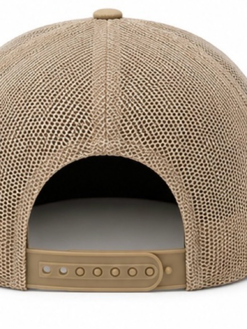 Khaki Camo Trucker Snapback Hat Flat Bill Mesh Back Blank High Profile Cap - Picture 4 of 4